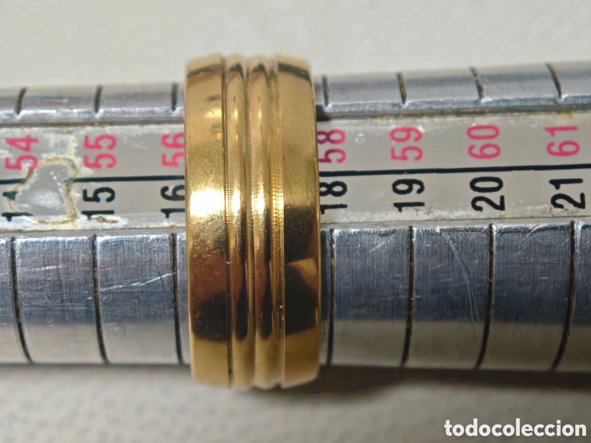 Joyeria: Anillo de acero inoxidable con ba&ntilde;o de oro nuevo - Foto 4