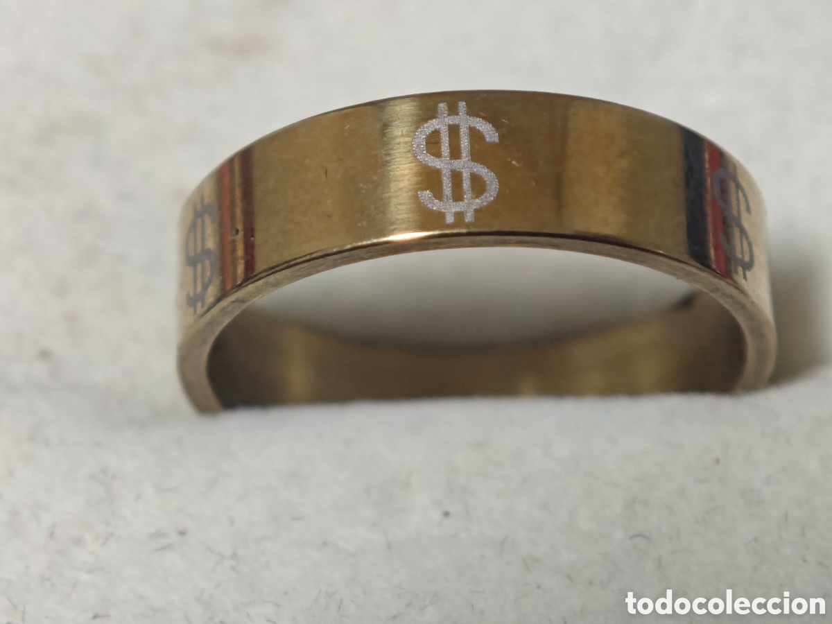 Joyeria: Anillo acero inoxidable con ba&ntilde;o de oro nuevo - Foto 2