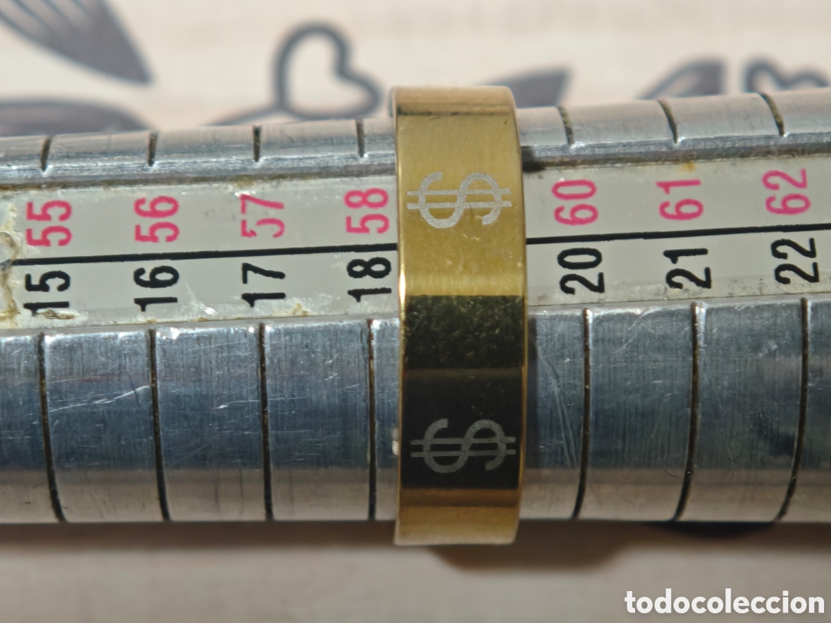 Joyeria: Anillo acero inoxidable con ba&ntilde;o de oro nuevo - Foto 4