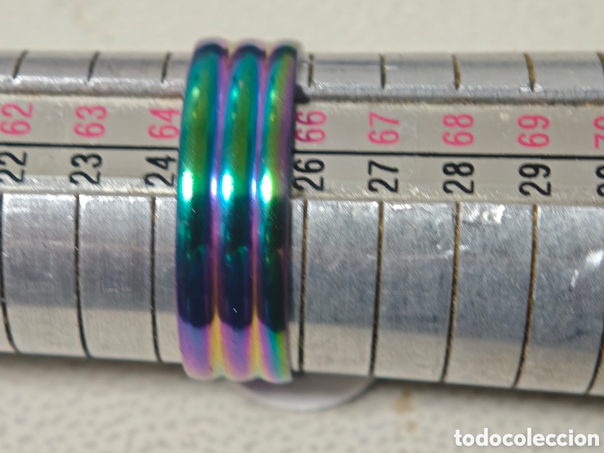 Joyeria: Anillo de acero inoxidable multicolor nuevo - Foto 3