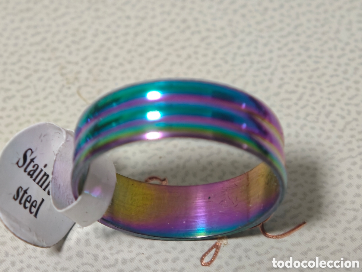 Joyeria: Anillo de acero inoxidable multicolor nuevo - Foto 1
