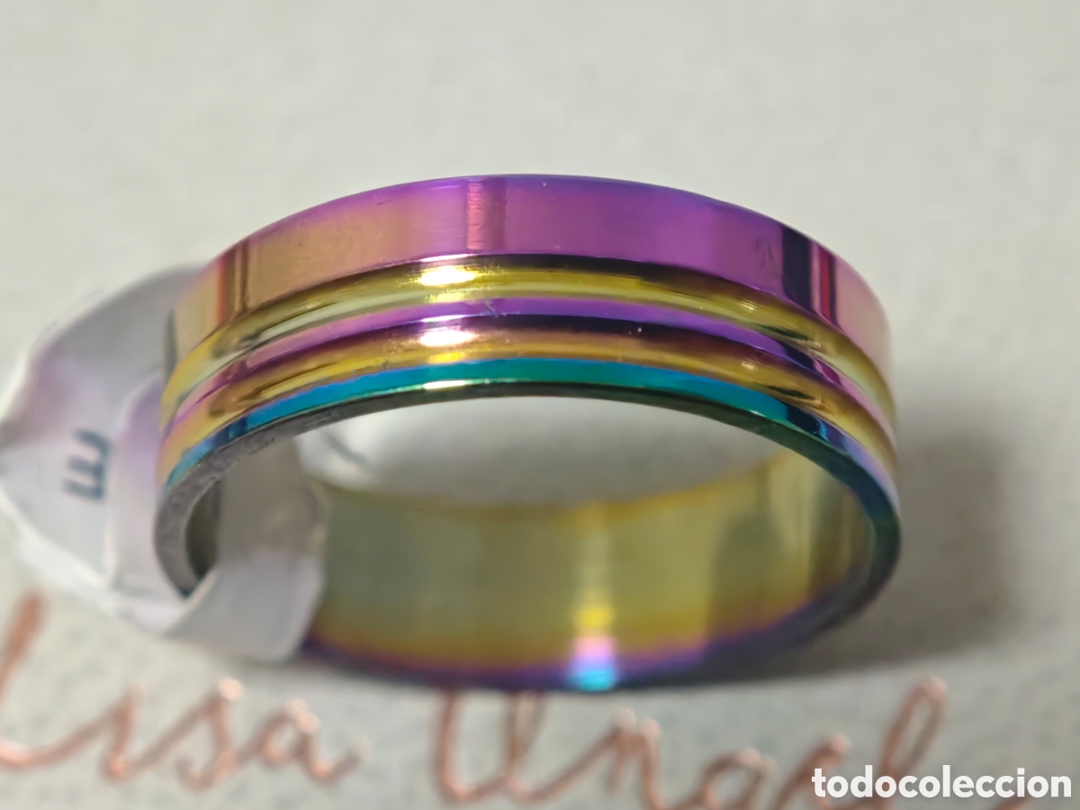 Joyeria: Anillo de acero inoxidable nuevo multicolor