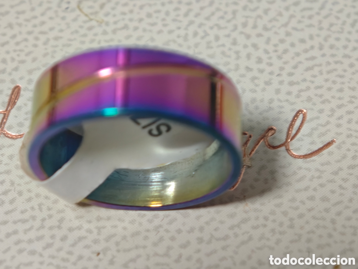 Joyeria: Anillo de acero inoxidable nuevo multicolor
