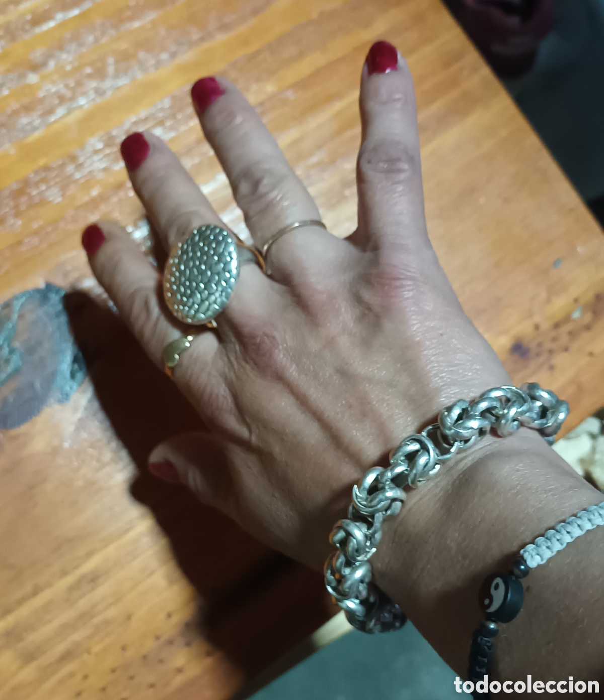 Joyeria: Pulsera artesanal hecha a mano plata 925 maciza punto peruano - 22 cm