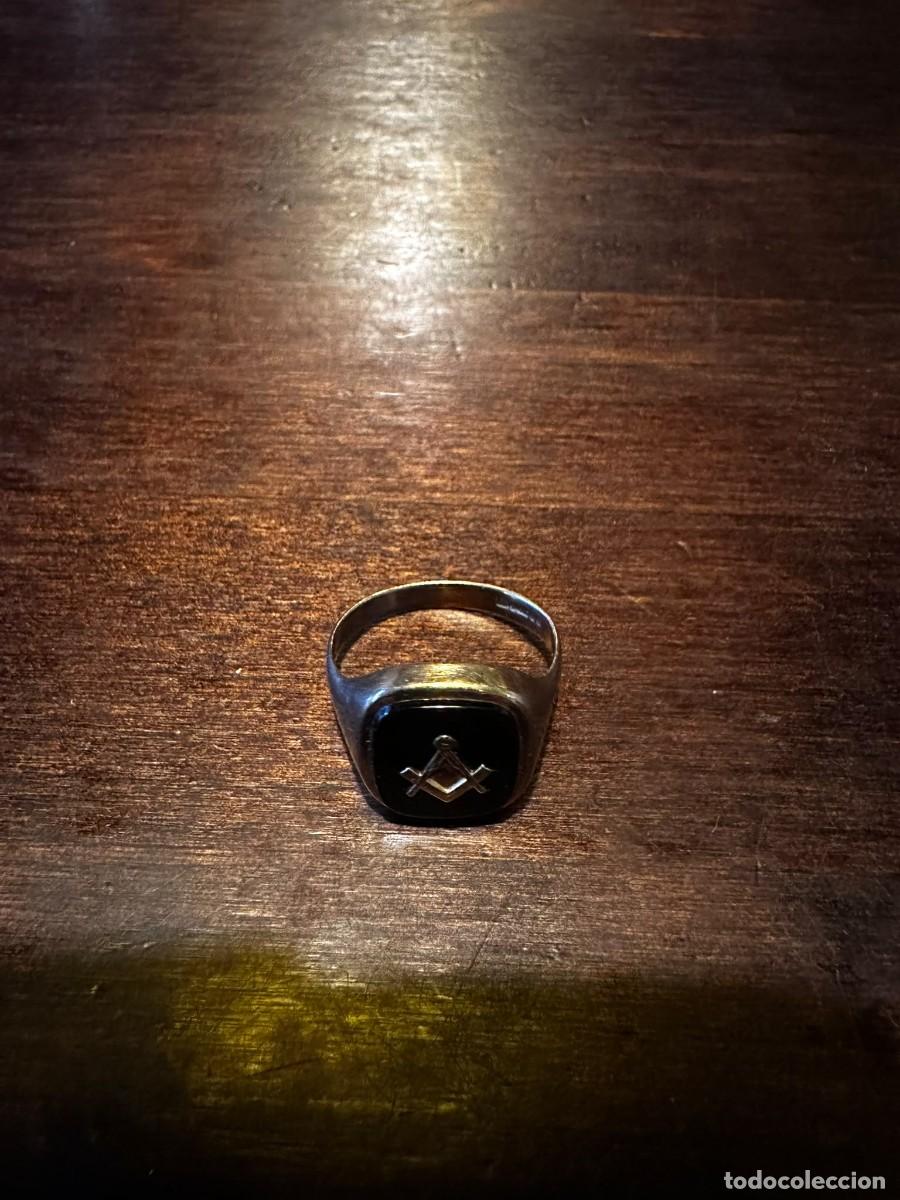 Joyeria: ANILLO MAS&Oacute;NICO ORO 9K (.375) Y &Oacute;NIX (BIRMINGHAM 1978) - FRANCMASONER&Iacute;A CON P&Aacute;TINA DE &Eacute;POCA