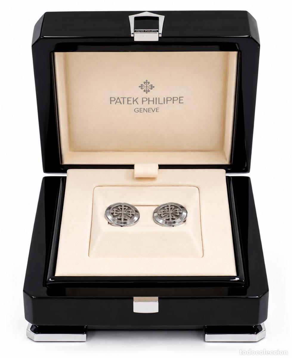 Joyeria: PAREJA DE GEMELOS PATEK PHILIPPE MODELO CALATRAVA EN ORO BLANCO. DISE&Ntilde;O EXCLUSIVO