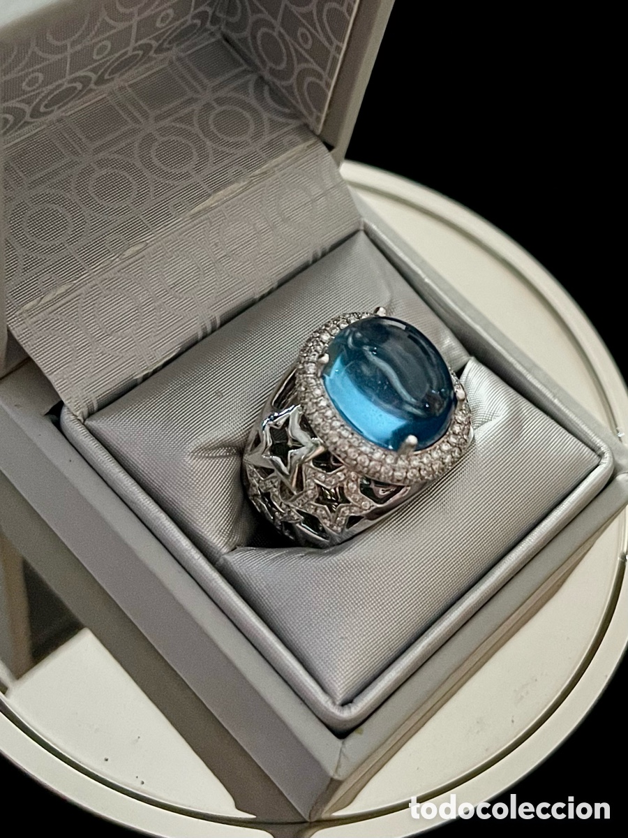 Joyeria: Anillo oro blanco con topacio y diamantes 0,81 ct - Foto 7
