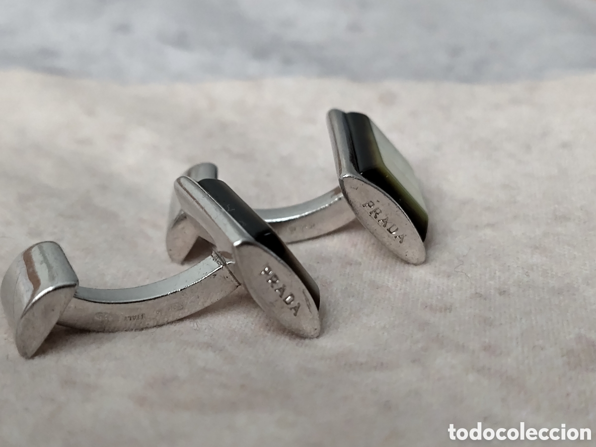 Joyeria: Gemelos PRADA plata de ley 925 con contrastes - Foto 2