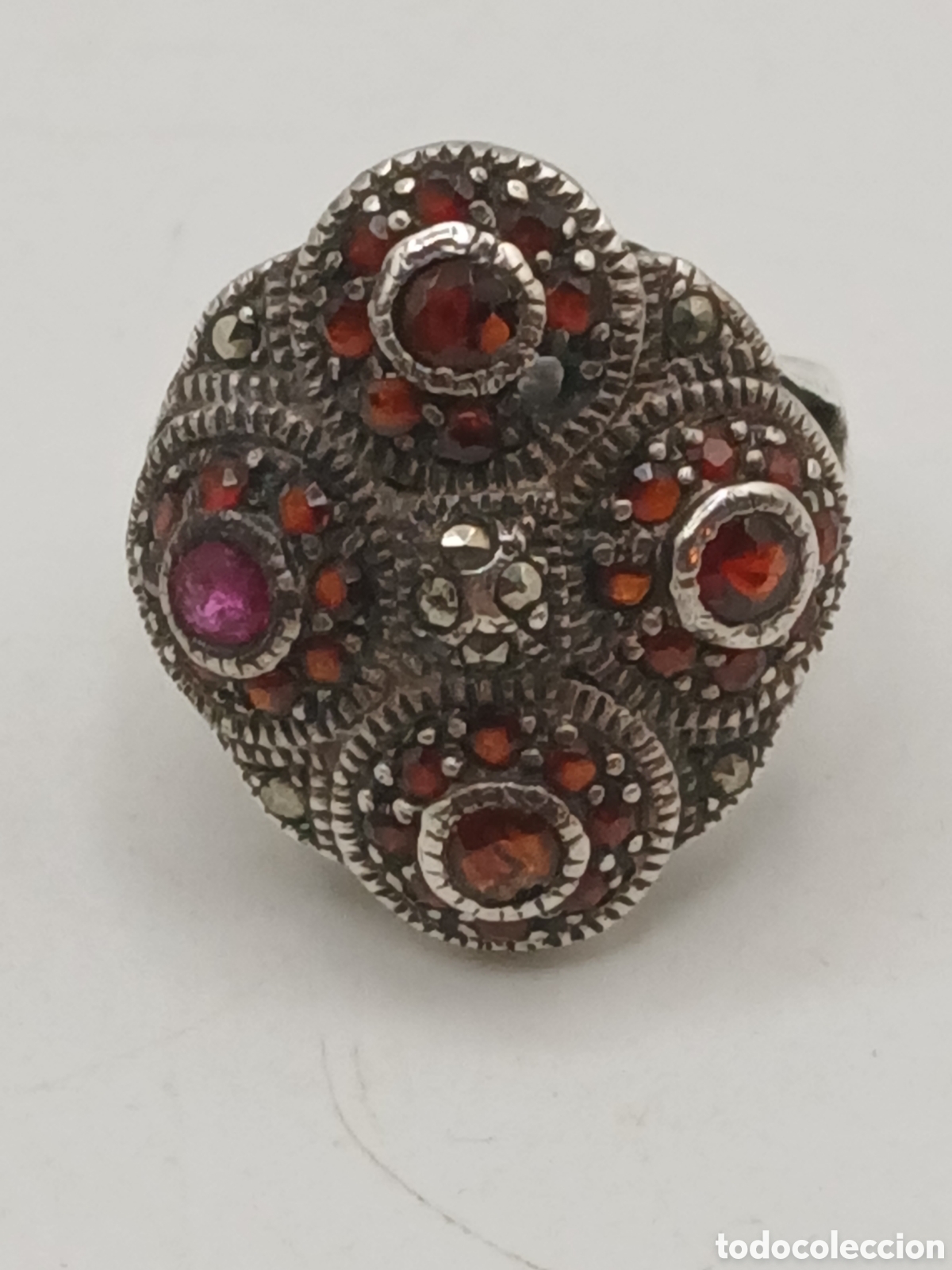 Joyeria: Anillo plata 925mls marquesitas y granates - Foto 3