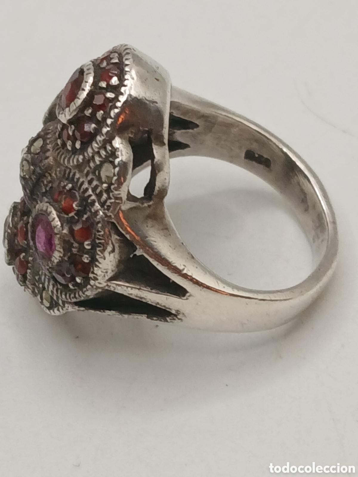 Joyeria: Anillo plata 925mls marquesitas y granates - Foto 5