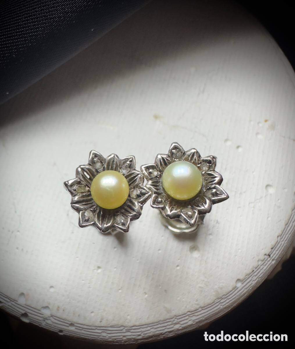 Joyeria: Pendientes antiguos oro y diamantes - Foto 2