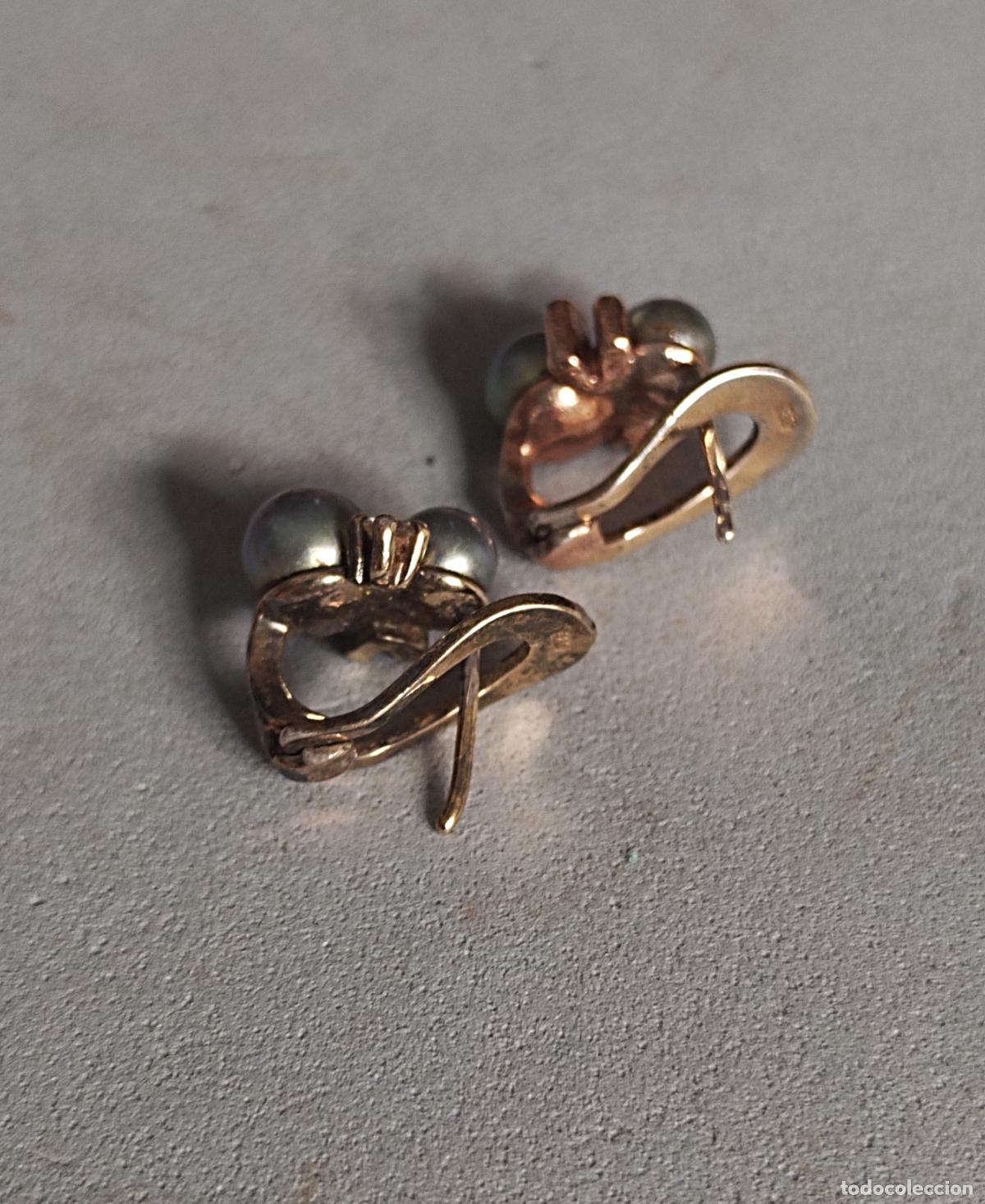 Joyeria: Pendientes de plata de ley contrastada , con perla gris y circonitas. - Foto 3
