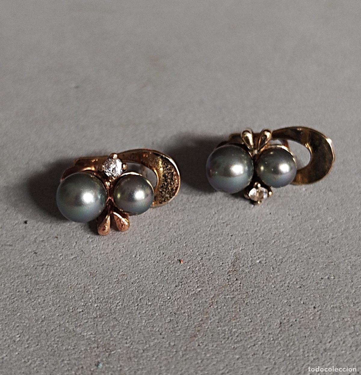 Joyeria: Pendientes de plata de ley contrastada , con perla gris y circonitas. - Foto 5