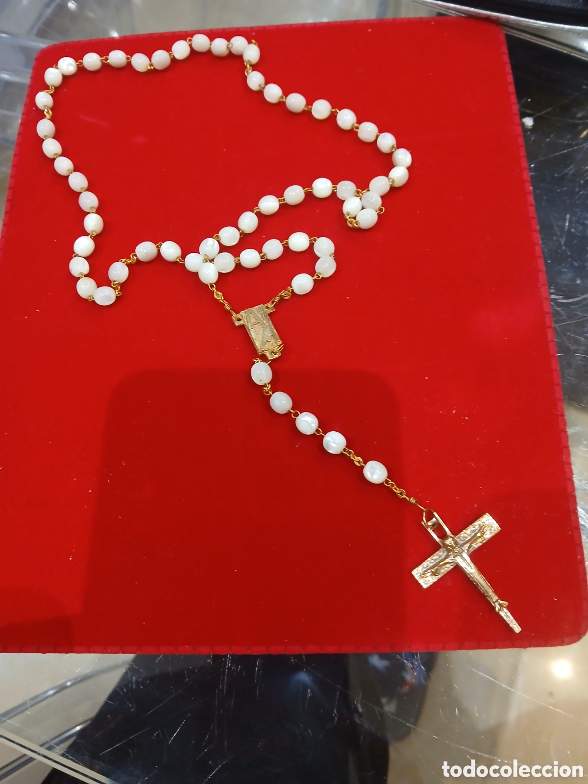 Joyeria: Rosario con perlas blancas lacadas - Foto 1