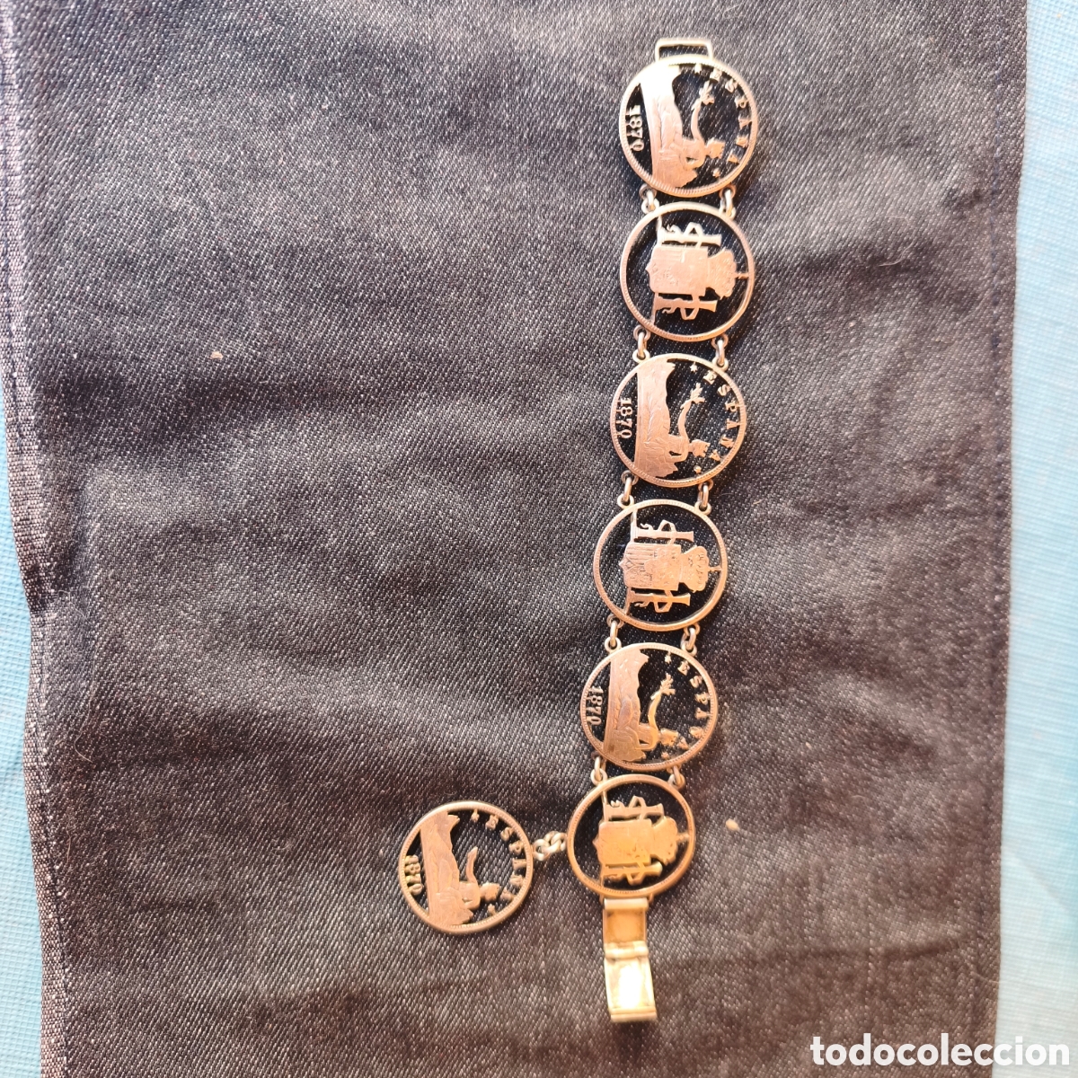 Joyeria: Pulsera de plata de monedas de 925