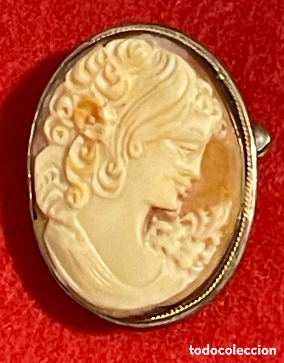 Joyeria: Hermoso broche-colgante, antiguo en plata de ley, con camafeo central.