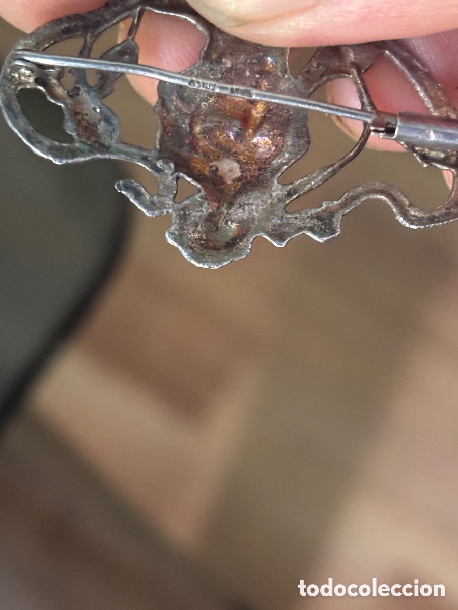 Joyeria: BROCHE ART NOUVEAU EN PLATA DE LEY ( CABEZA DE NINFA )