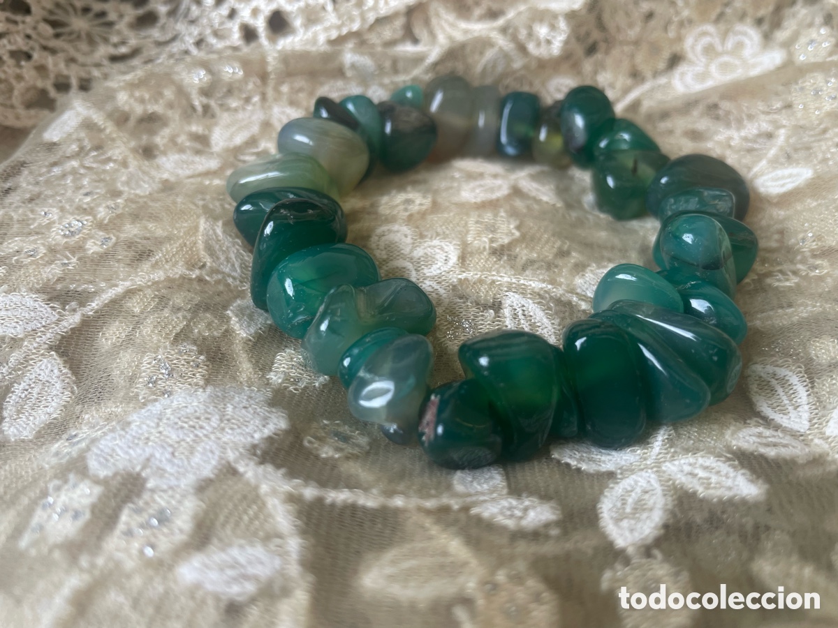 Joyeria: pulsera de agata de color verde - Foto 2
