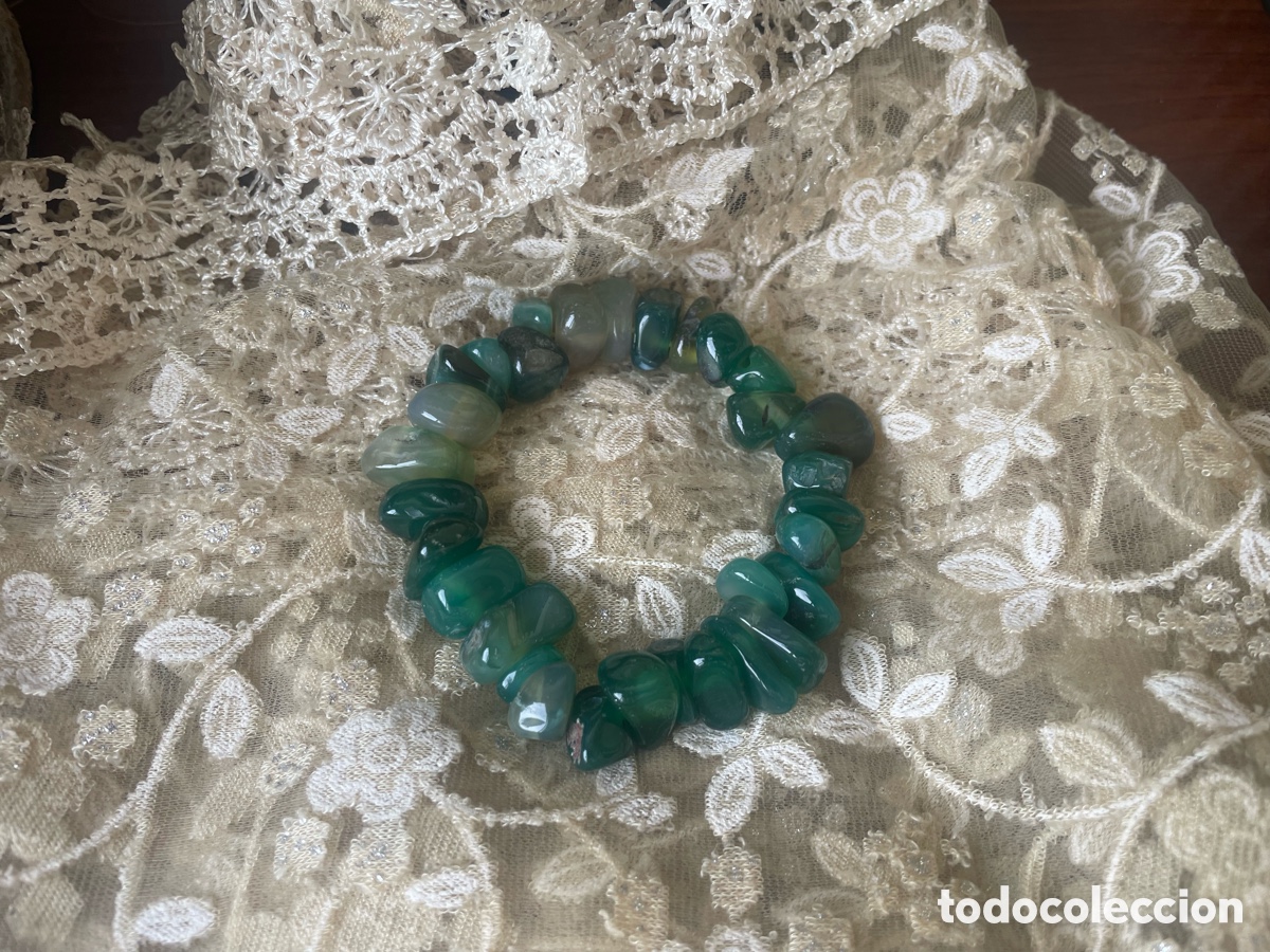 Joyeria: pulsera de agata de color verde