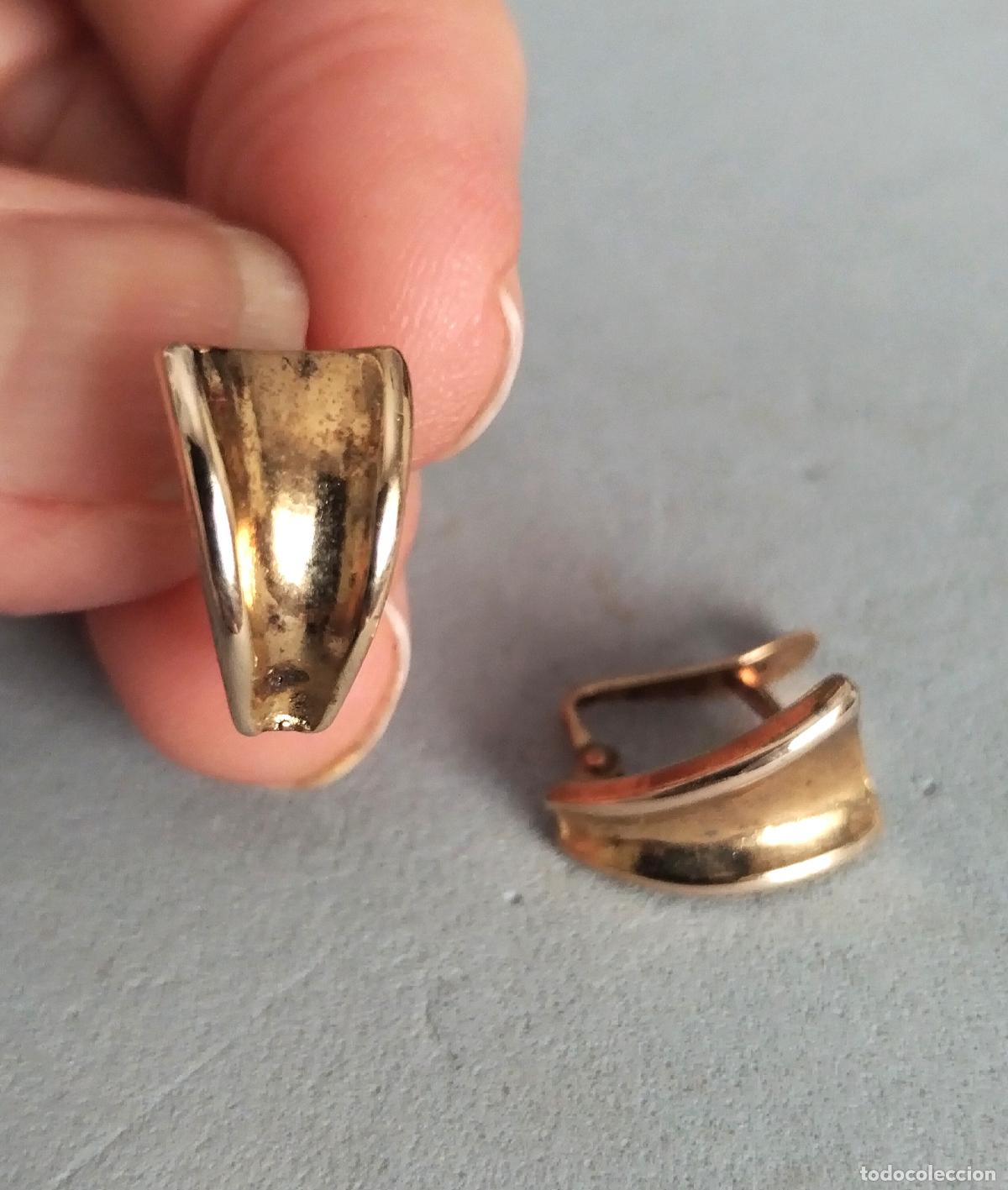 Joyeria: Pendientes de plata de ley contrastada con ba&ntilde;o de oro. Cierre catal&aacute;n.