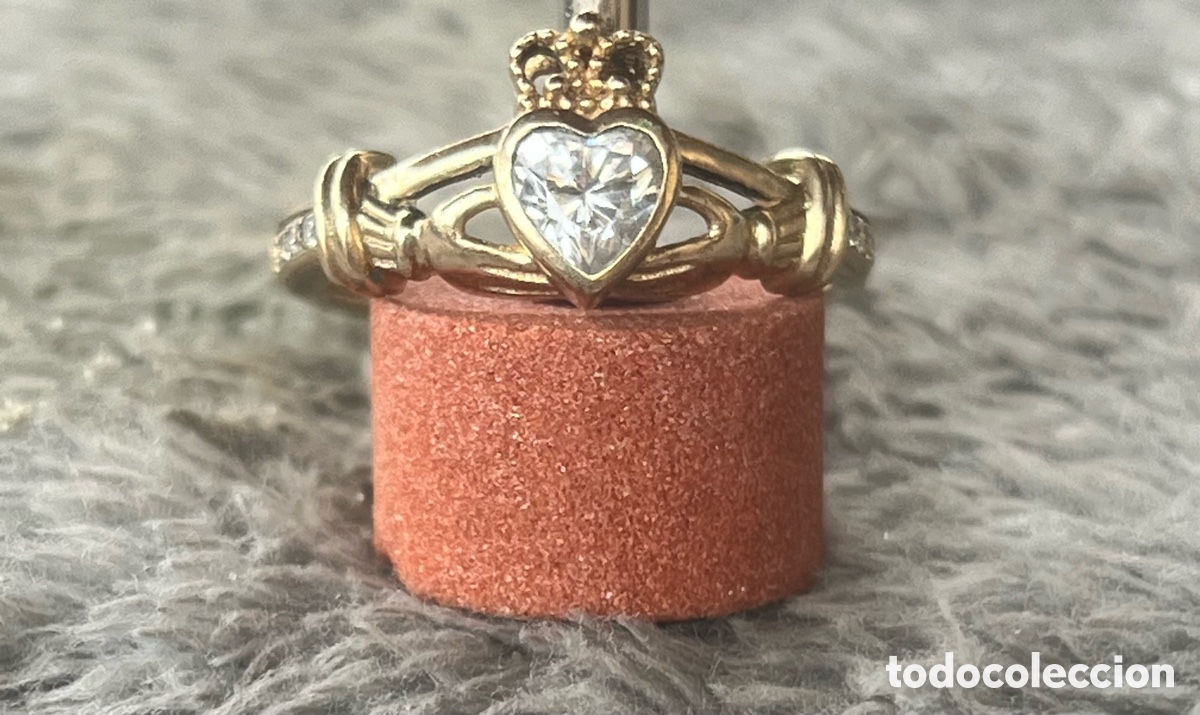 Joyeria: Anillo Claddagh DPL CL44 Oro 9K 375 CZ 3g Talla 16-17 18mm