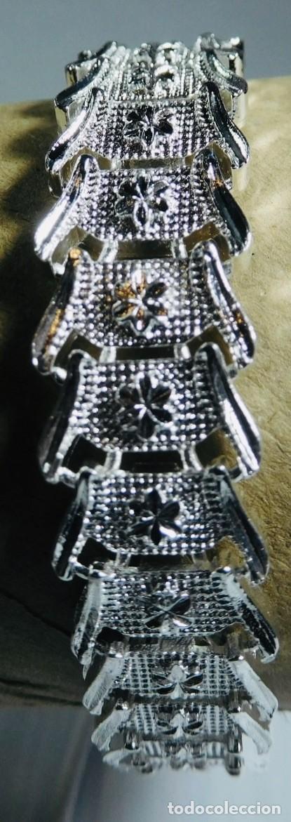 Joyeria: Deslumbrante pulsera de plata de ley 925, articulada, venta por u.