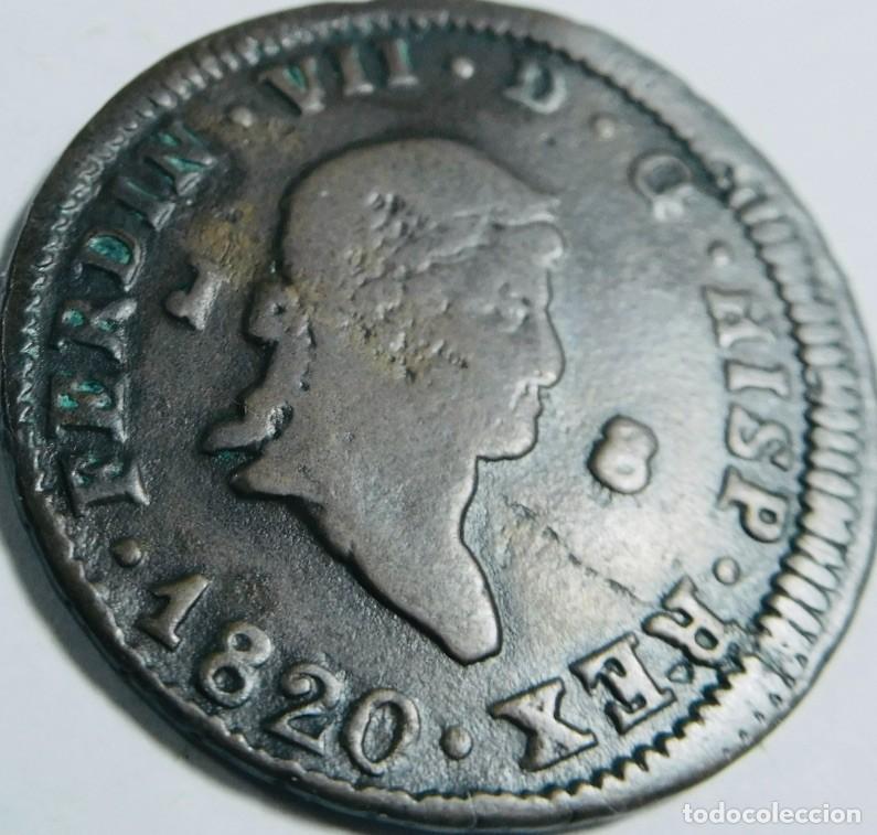 Joyeria: Moneda hist&oacute;rica espa&ntilde;ola de cobre de 8 maraved&iacute;s, 1820 , de Fernando VII