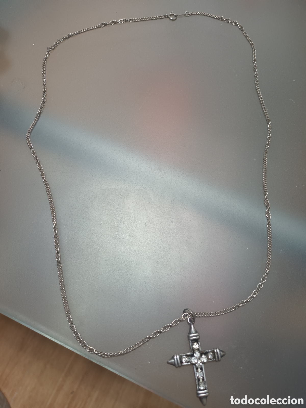Joyeria: ANTIGUO CRUCIFIJO CON CADENA PLATA ANTIGUA