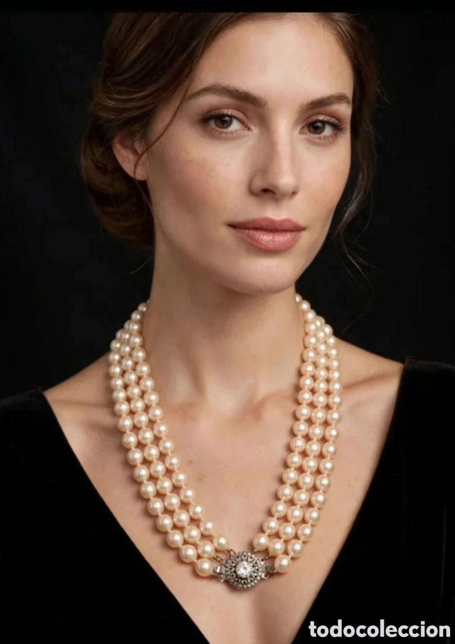 Joyeria: Collar Perlas Antiguo 3 Vueltas A&ntilde;os 50-60