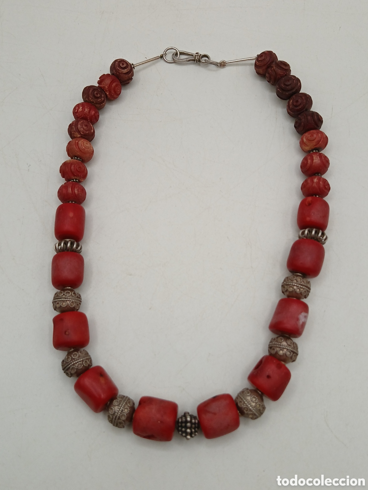 Joyeria: Collar coral rojo y plata 925mls - Foto 3