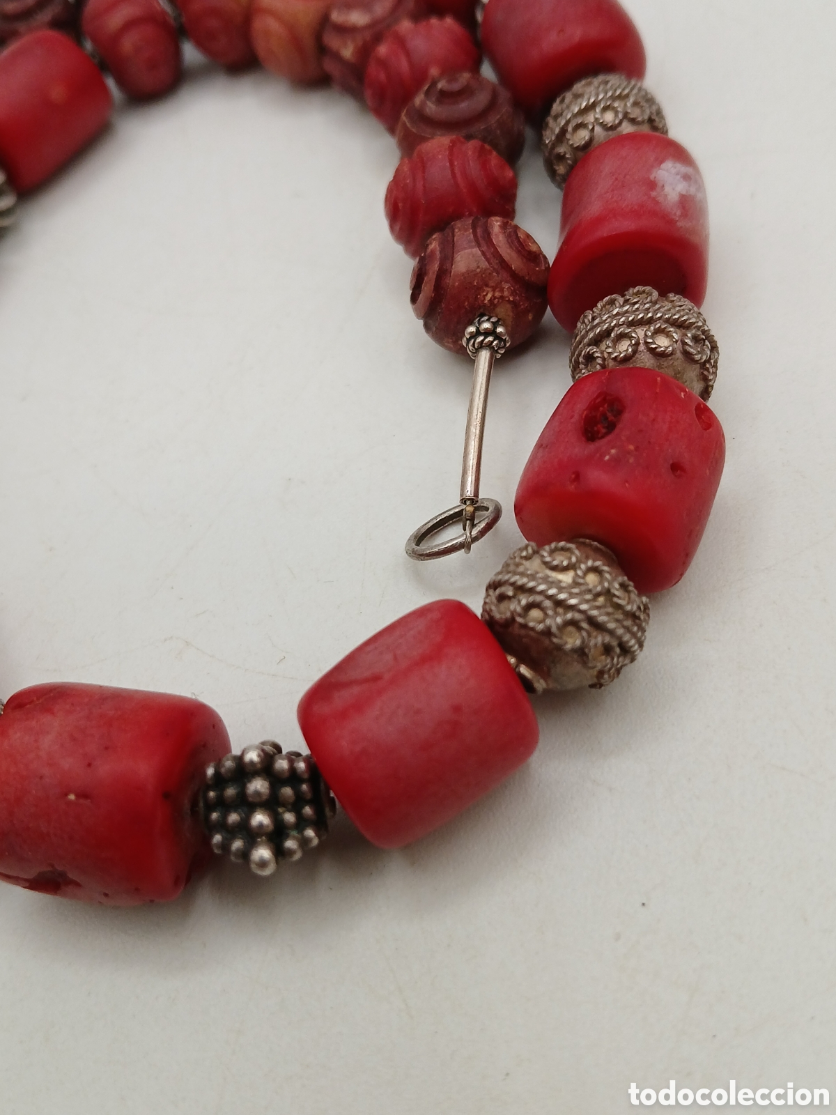 Joyeria: Collar coral rojo y plata 925mls - Foto 6
