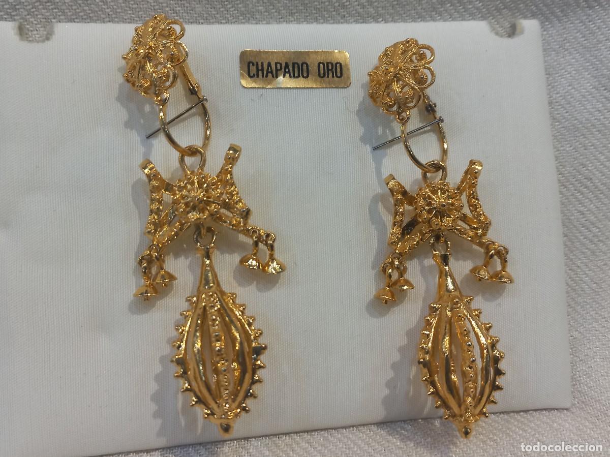 Joyeria: PENDIENTES &uml;CHARROS&uml; largos-lazo-bellota (chapado)
