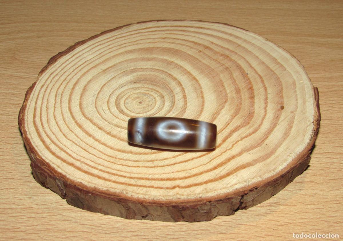 Jewelry: Cuenta Dzi Bead 2 ojo T&iacute;bet Nepal tibetana budista amuleto sagrado talism&aacute;n protector riqueza