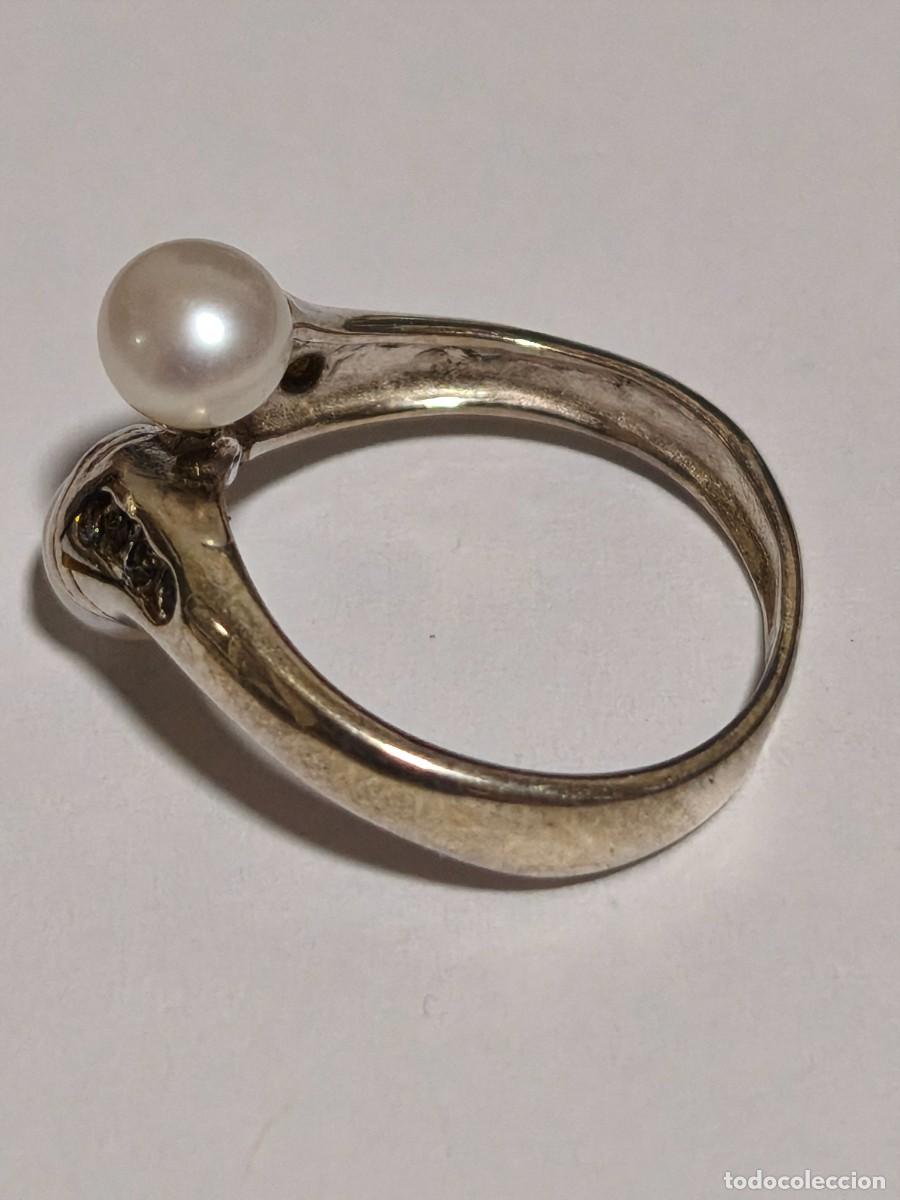 Joyeria: Anillo de plata de Ley 925 mm. con perlas (NUEVO) - Foto 3