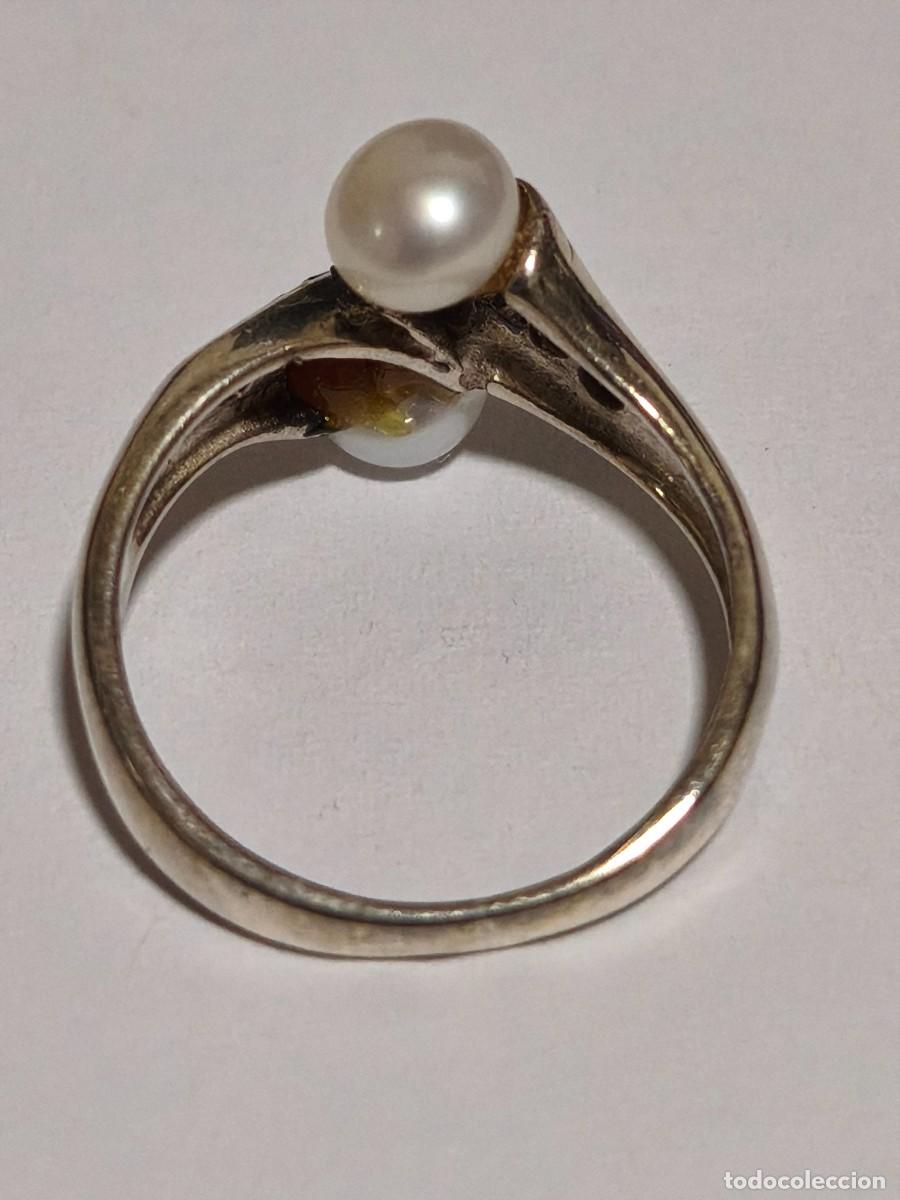 Joyeria: Anillo de plata de Ley 925 mm. con perlas (NUEVO) - Foto 4