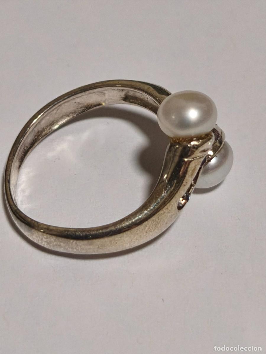 Joyeria: Anillo de plata de Ley 925 mm. con perlas (NUEVO) - Foto 5