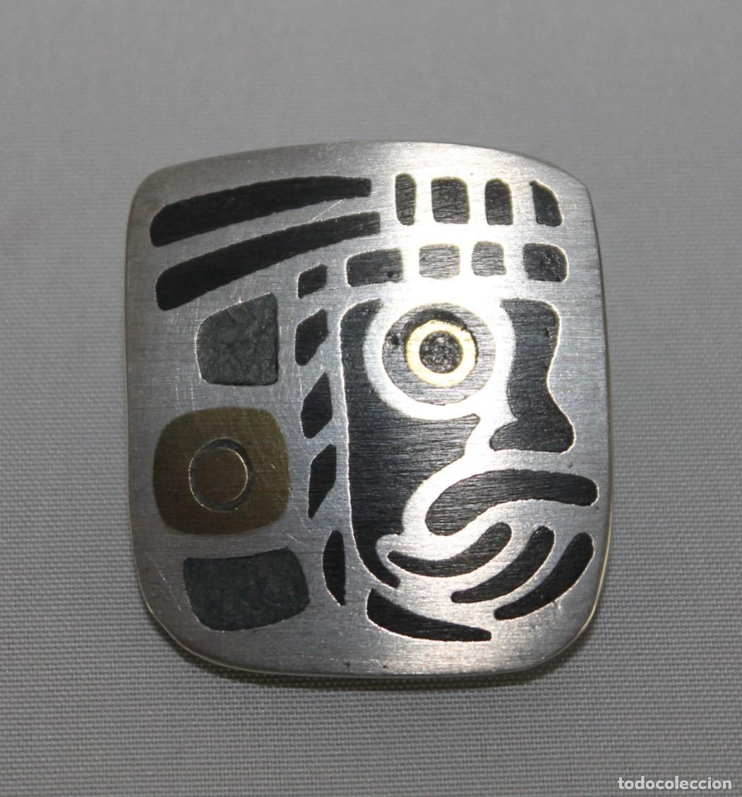 Joyeria: Broche mexicano en plata Sterling. Rostro precolombino. M&eacute;xico