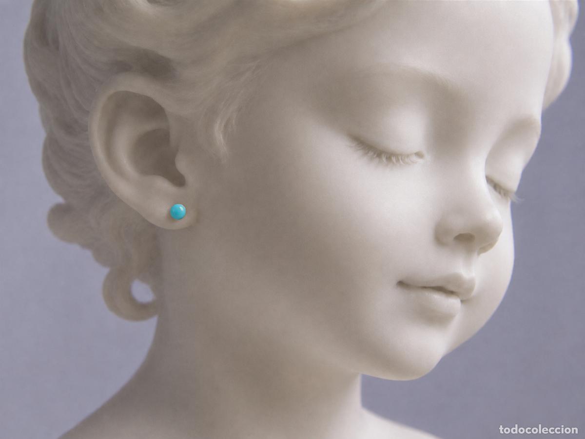 Joyeria: ORO 1&ordf;LEY 18 K &middot; PENDIENTES DE PEQUE&Ntilde;ITAS TURQUESAS ESF&Eacute;RICAS &middot; DORMILONAS BEBE, NI&Ntilde;A &middot; JOYERIA &middot;750