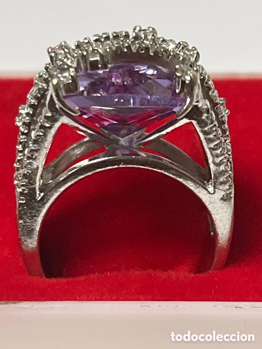 Joyeria: Anillo de plata circonitas y amatista S532 - Foto 3