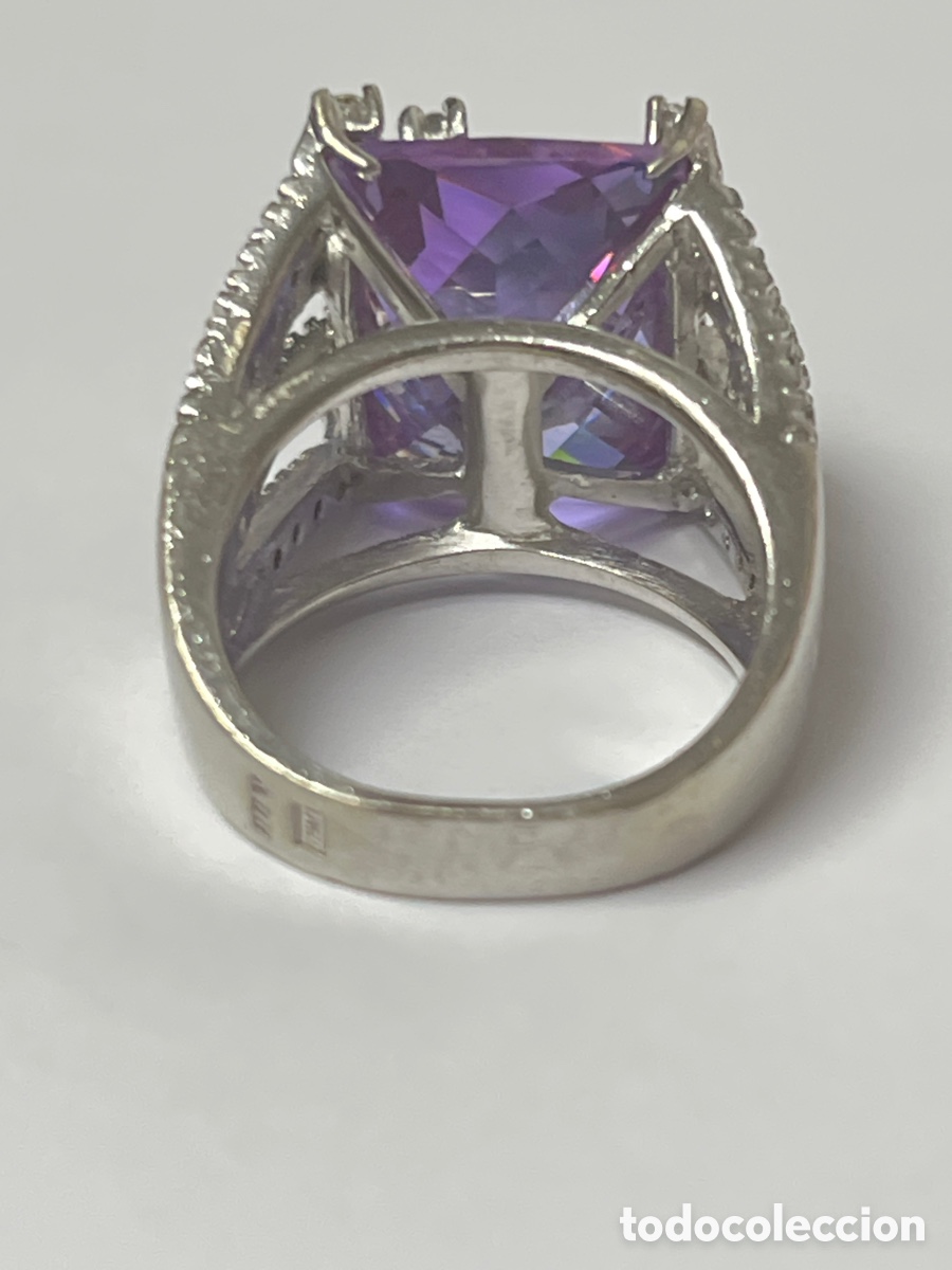 Joyeria: Anillo de plata circonitas y amatista S532 - Foto 6