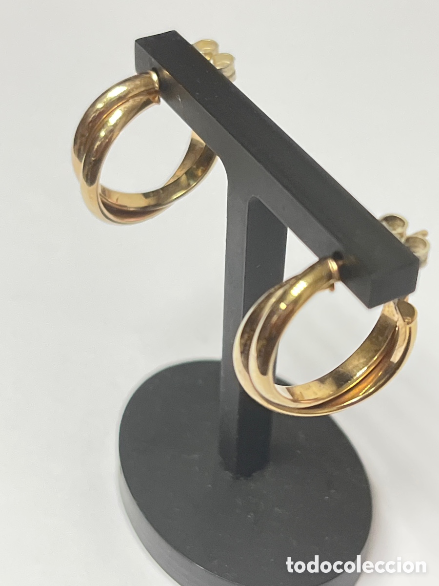 Joyeria: Pendientes de plata dorado P532 - Foto 2