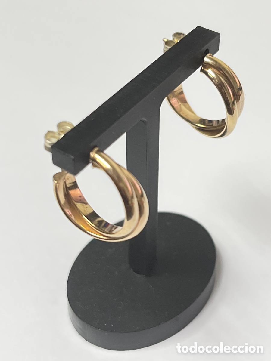 Joyeria: Pendientes de plata dorado P532 - Foto 3