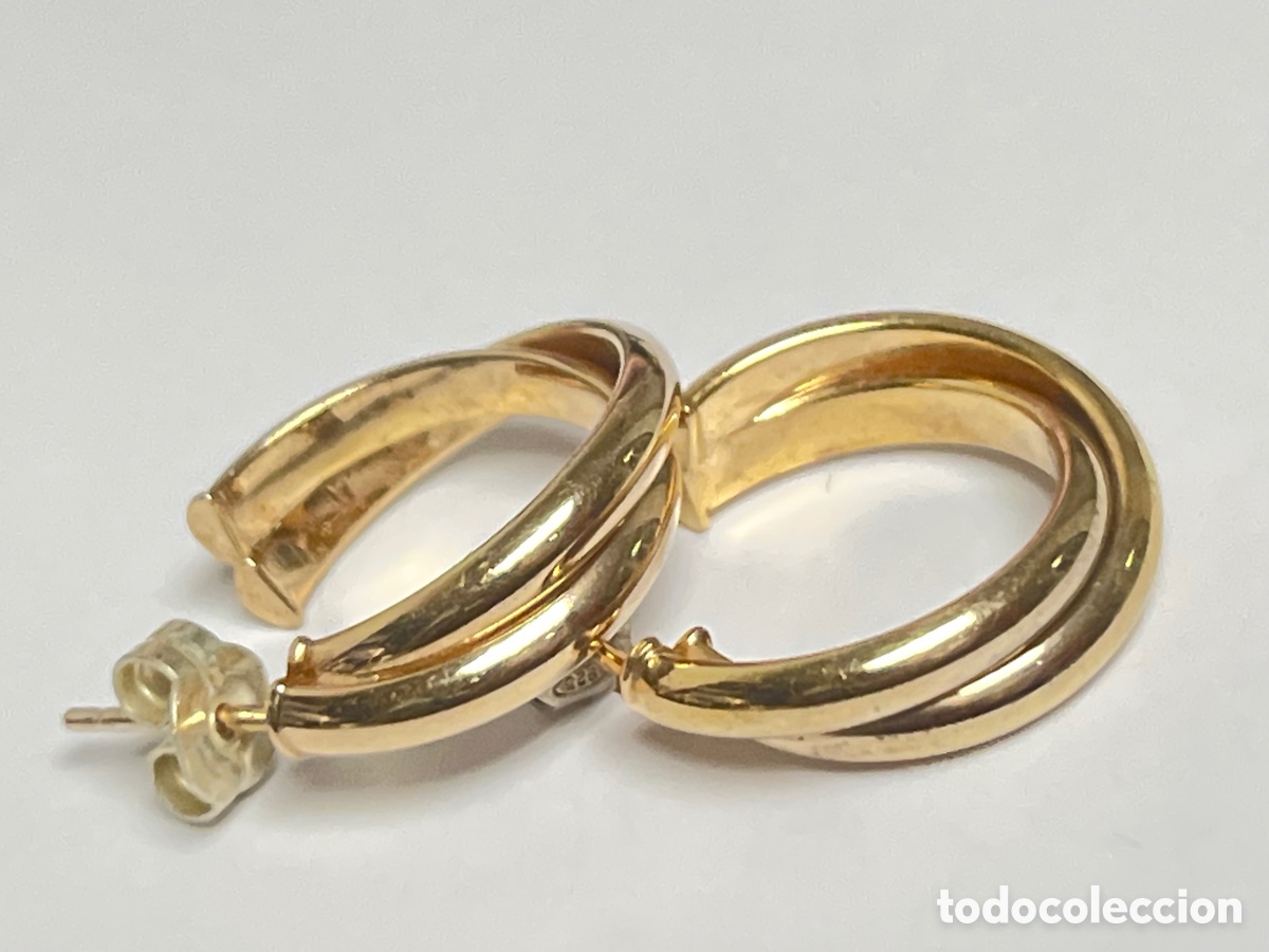 Joyeria: Pendientes de plata dorado P532 - Foto 6