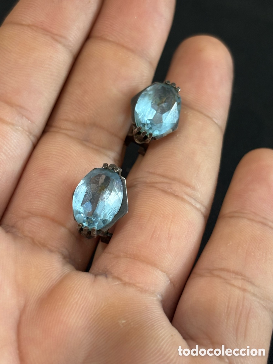 Joyeria: Pendientes Plata vintage &bull; Aguamarina Natural