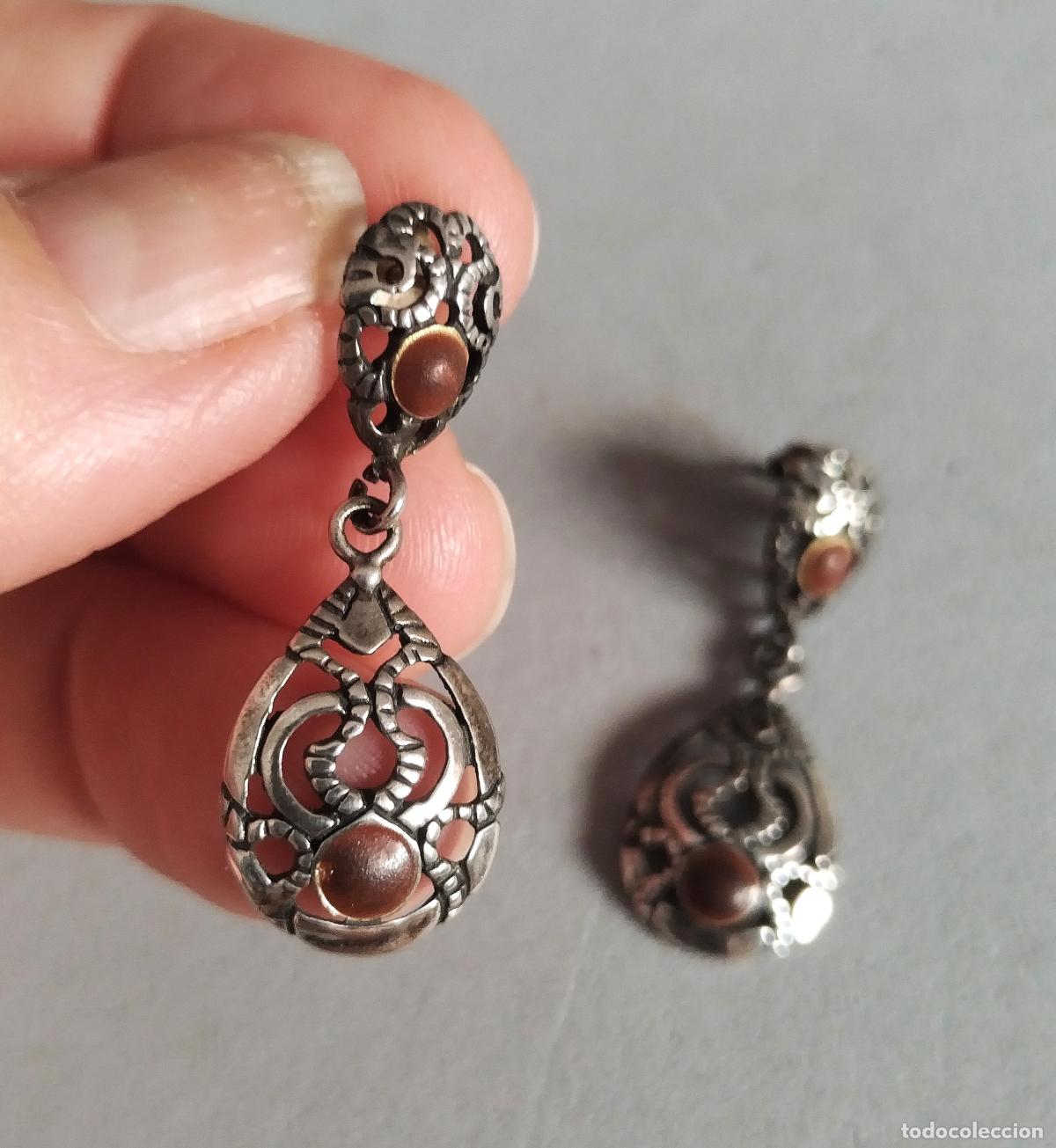 Joyeria: Pendientes de plata de ley, cierre de presi&oacute;n.