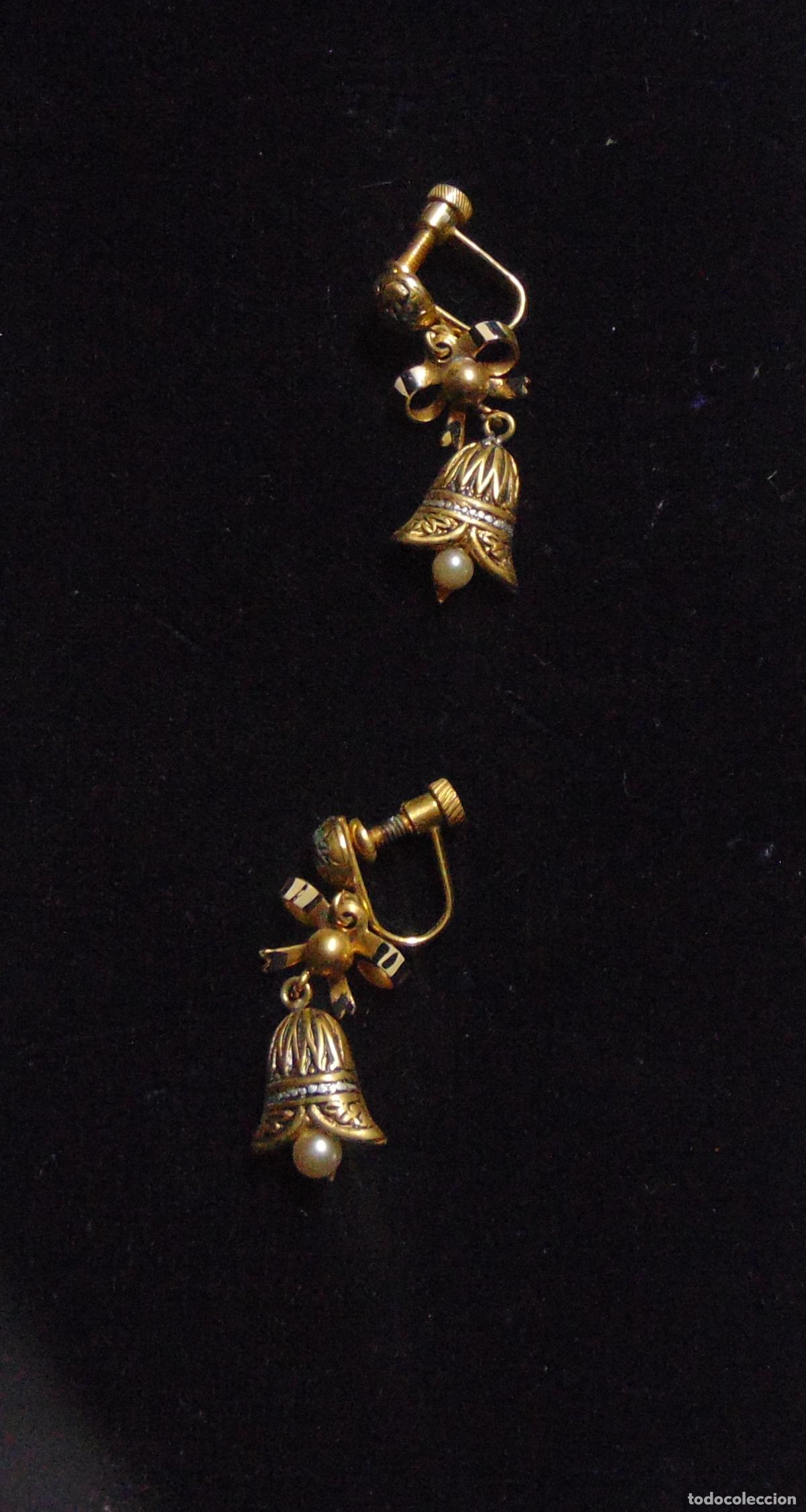 Joyeria: LOTE ANTIGUOS BROCHES EN FORMA DE CAMPANA CON LAZO, 4 CM