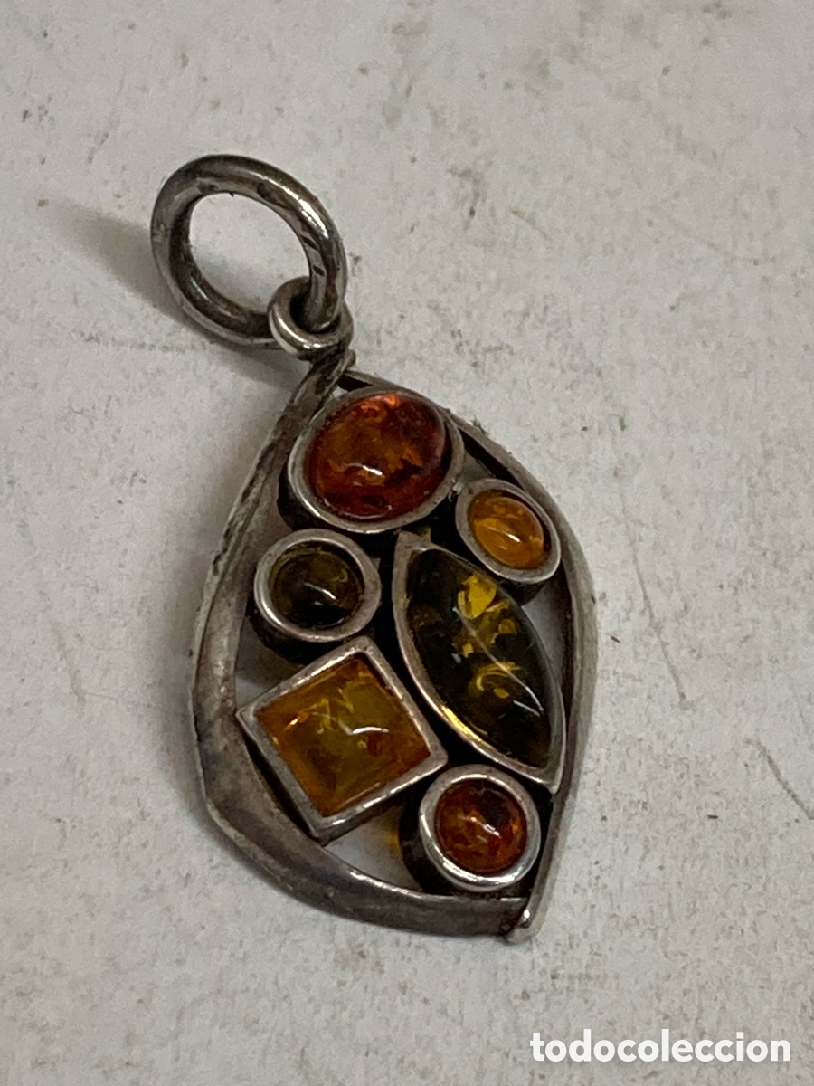 Joyeria: Colgante de plata y ambar - Foto 1