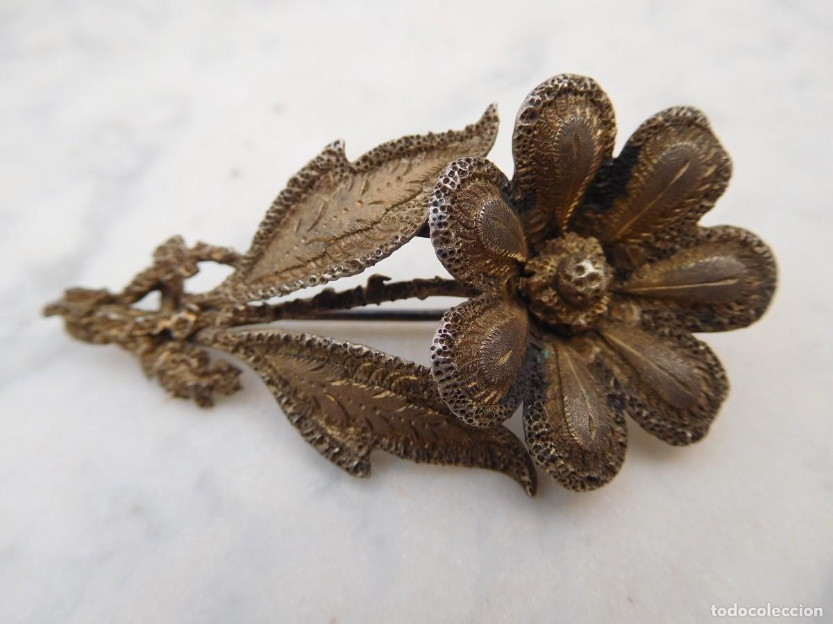 Joyeria: Broche vintage de plata con forma de flor - Foto 1