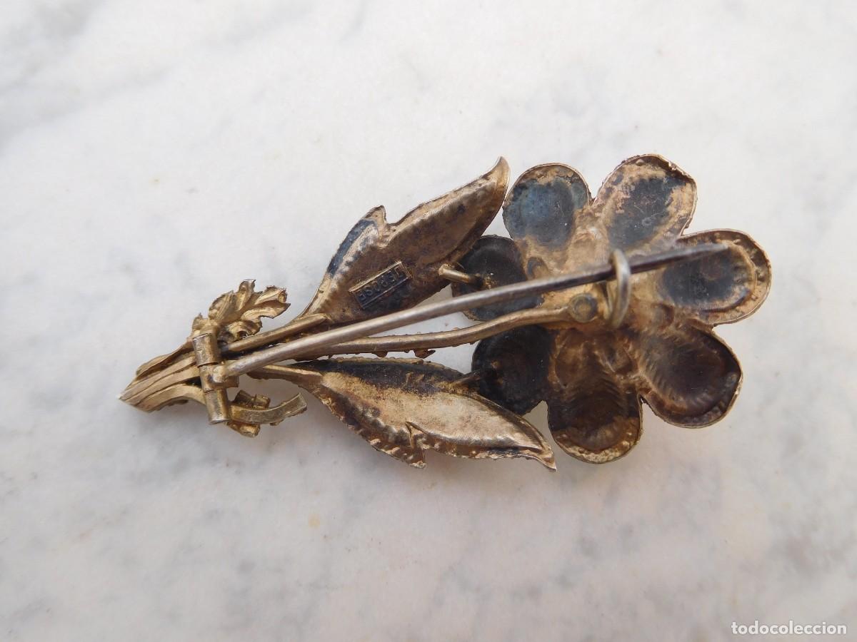 Joyeria: Broche vintage de plata con forma de flor - Foto 2