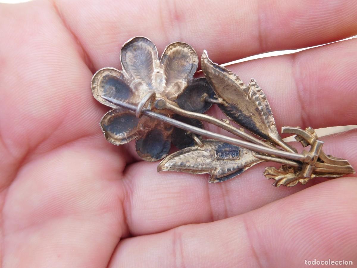 Joyeria: Broche vintage de plata con forma de flor - Foto 4